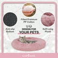 thumbnail image 6 of CAPHAUS 24/30 Inch Calming Donut Pet Bed for Small/Medium Cats and Dogs, Anti-Slip Bottom, Washable, Anti-Anxiety Fluffy Round Cat Bed, Indoor Shaggy Cuddler Cotton Candy Brown, Light Gray, Pink Bed, 6 of 9