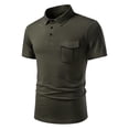 thumbnail image 5 of Dagugfen Dress Shirts for Men Collared Neck Short Sleeve Quarter Button Suit Shirts Business Workwear Pullover Tops with Pocket, 5 of 8