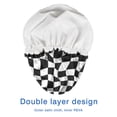 thumbnail image 4 of Shower Caps,Black and White Wavy Checkerboard Pattern Waterproof Shower Cap for Women 4 Pieces,Double Reusable Hair Cover for Shower PEVA Elastic Stretch Hem, 4 of 7