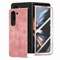 thumbnail image 1 of SaniMore for Samsung Galaxy Z Fold 5 5 (7.6" 2023) Case, Wireless Charging Built-in Tempered Film Protector, Slim Lihtweight Hinge Protection Shockproof Anti-drop Shell, Pink, 1 of 11
