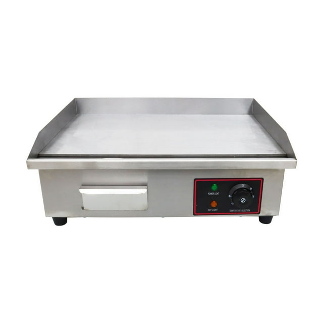 INTSUPERMAI Electric Flat Griddle Grill Stainless Steel Teppanyaki