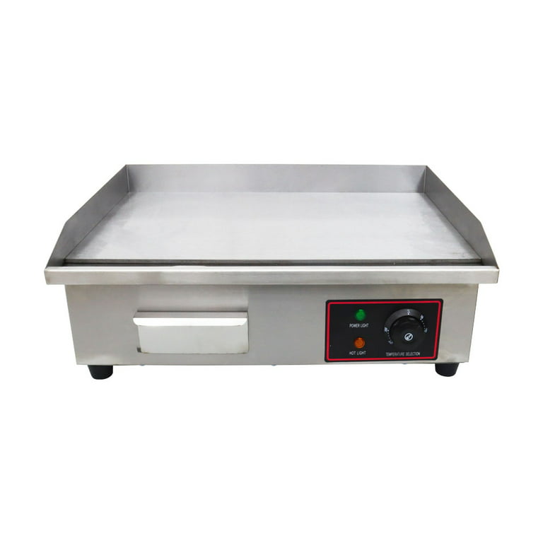 VEVORbrand Electric Countertop Flat Top Griddle, 18 Teppanyaki Grill,  1600W Commercial Electric Griddle, Stainless Steel Electric Countertop  Griddle