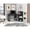 Gray, variant on Oak Office Furniture , L-shaped Desk With Right Return, Five Open Shelves, Modern Rectangular Style, Particle Board Construction Writing Computer - Hue, Interior,