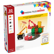 مجموعة البناء المغناطيسي Magna-Tiles Builder المكونة من 32 قطعة ، العلامة التجارية الأصلية للمباني المغناطيسية ، للأطفال الذين تتراوح أعمارهم بين 3 سنوات +