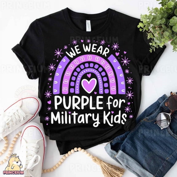 We Wear Purple for Military Kids T-Shirt, Military Kids Shirt, Purple Support Shirt, Military Family Shirt