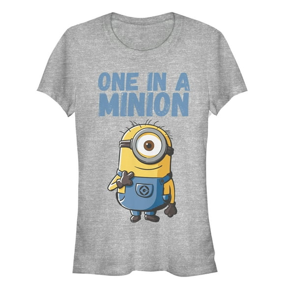 Junior's Despicable Me Cute One in a Minion  Graphic Tee Athletic Heather 2X Large