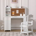 thumbnail image 4 of Children's Study Desk and Chair Set, Includes Bookshelf, Bulletin Board, and Storage Cabinets for Kids Aged 3 to 8 Years, 4 of 6