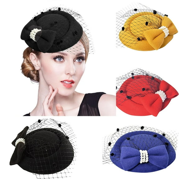 Zhaomeidaxi Fascinator Hairpin Lightweight Comfortable Polyester Fiber Mesh Bowknot Hair Clip for Daily Life Shopping Travel