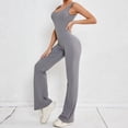 thumbnail image 2 of Women's One-Piece sleeveless jumpsuits sexy hip lift fitness yoga dress U-neck hollow back unitard bodycon solid color soft fabric yoga workout bodysuit Summer 2024, 2 of 7