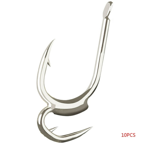 10pcs Double Barbed Hook Titanium Fishing Hook; Steel Fishing Hook