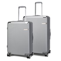 MKF Collection Tulum Extra Large & Large Hardside Luggage 2 pcs, Luxurious Travel Suitcase by Mia K - Silver