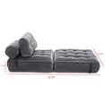 thumbnail image 4 of UHOMEPRO Convertible Sleeper Chair, Folding Sofa Bed with Headrest, Lumbar Pillow, High-Density Foam, Portable Floor Sofa for Living Room Bedroom, Grey, 4 of 6