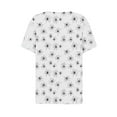 thumbnail image 4 of GaThRRgYP Summer Tops for Girls,Women's Halloween Printed Button Short Sleeved V-neck Top/shirt White L, 4 of 5
