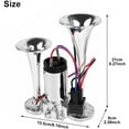 thumbnail image 2 of 150DB Super Loud Dual Electric Air Horns Kit for Vehicles - With Compressor, Applicable for Cars, SUVs, Trucks, Boats (Sliver), 2 of 8