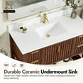 thumbnail image 6 of Vitre 48" Single Bath Vanity in Aged Dark Brown Oak with Composite Stone Top, 6 of 16