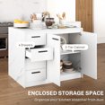 thumbnail image 4 of Faux Marble Kitchen Island with 4 Drawers Cabinet Adjustable Shelf White, 4 of 10