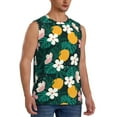 thumbnail image 2 of Uemuo Tropical Fruit Pattern Men's Sleeveless T-Shirt,Muscle Athletic Tank Top, Moisture-wicking Quick-dry Breathable Classic Tee Top for Gym Run Outdoor Sports-Large, 2 of 8