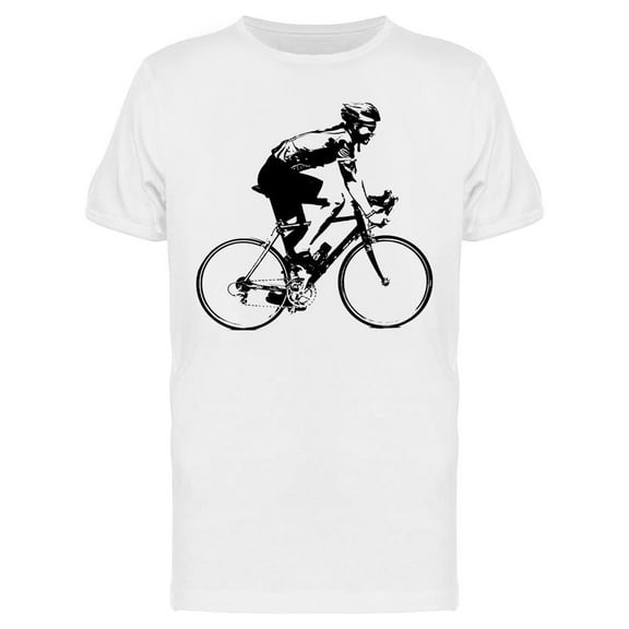 Silhouette Of A Cyclist Male T-Shirt Men -Image by Shutterstock, Male 3X-Large