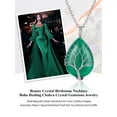 thumbnail image 6 of Bestyle Women Teardrop Necklace Pendant Healing Tree of Life Jewelry Synthetic Green Emerald Gemstone Necklace Birthday Gifts for Her - May, 6 of 8
