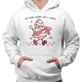 thumbnail image 2 of Lookin' Like a Snack Christmas Hoodie Sweatshirt Unisex Large White, 2 of 5