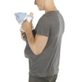 thumbnail image 5 of amropi Men's Baby Carrier Soothe V Neck Short Sleeve Kangaroo T Shirt Grey,L, 5 of 6