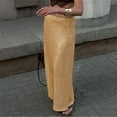 thumbnail image 5 of Hontri Skirt, Women's Solid Colour Sequin Back Split Fashion Casual Half Body Skirt Gold Xl, 5 of 7