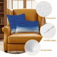 thumbnail image 6 of Ombre Blue Waves Outdoor Pillow Covers 20x12 Set of 2, Waterproof Patio Throw Pillowcase Protectors, Abstract Art Gradient Modern Lumbar Decorative Pillow Shams Cushion Covers for Seat Bed Couch Sofa, 6 of 8