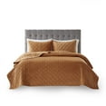 thumbnail image 2 of Madison Park Harper 3-Piece Transitional Velvet Cotton Coverlet Set in Orange, 2 of 5