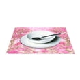 thumbnail image 3 of Rectangular Placemats of 4 Washable Table Mat Suitable for Dining Tables12x18 Inch Flamingo Love Pink Paradise, 3 of 8