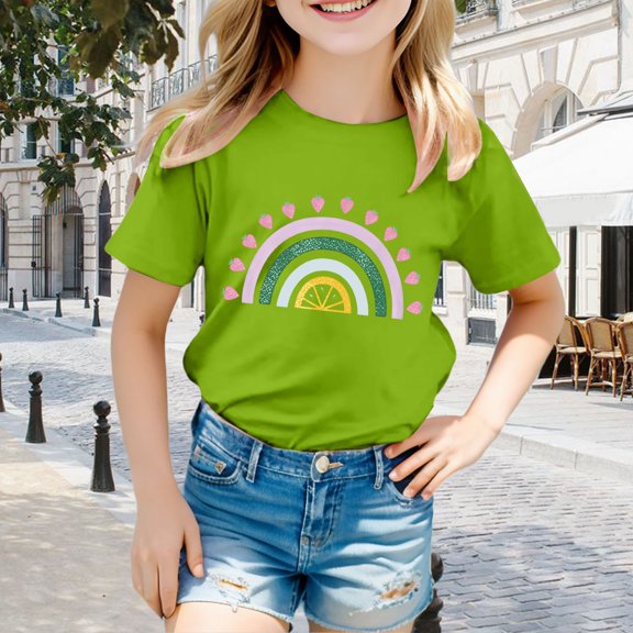 Gzbliryd Happy Easter Day T-Shirt Skateboard Bunny Tees Graphic Easter T Shirts for Little Girls Boys Soft and Breathable Summer Dailywear Clothing (Green,3-4 Years)