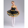 thumbnail image 3 of Hansber Robe Tutu de Danse pour Filles Enfants Paillettes Fête Jazz Robe de Danse Costume de Performance de Scène Noir 10, 3 of 7