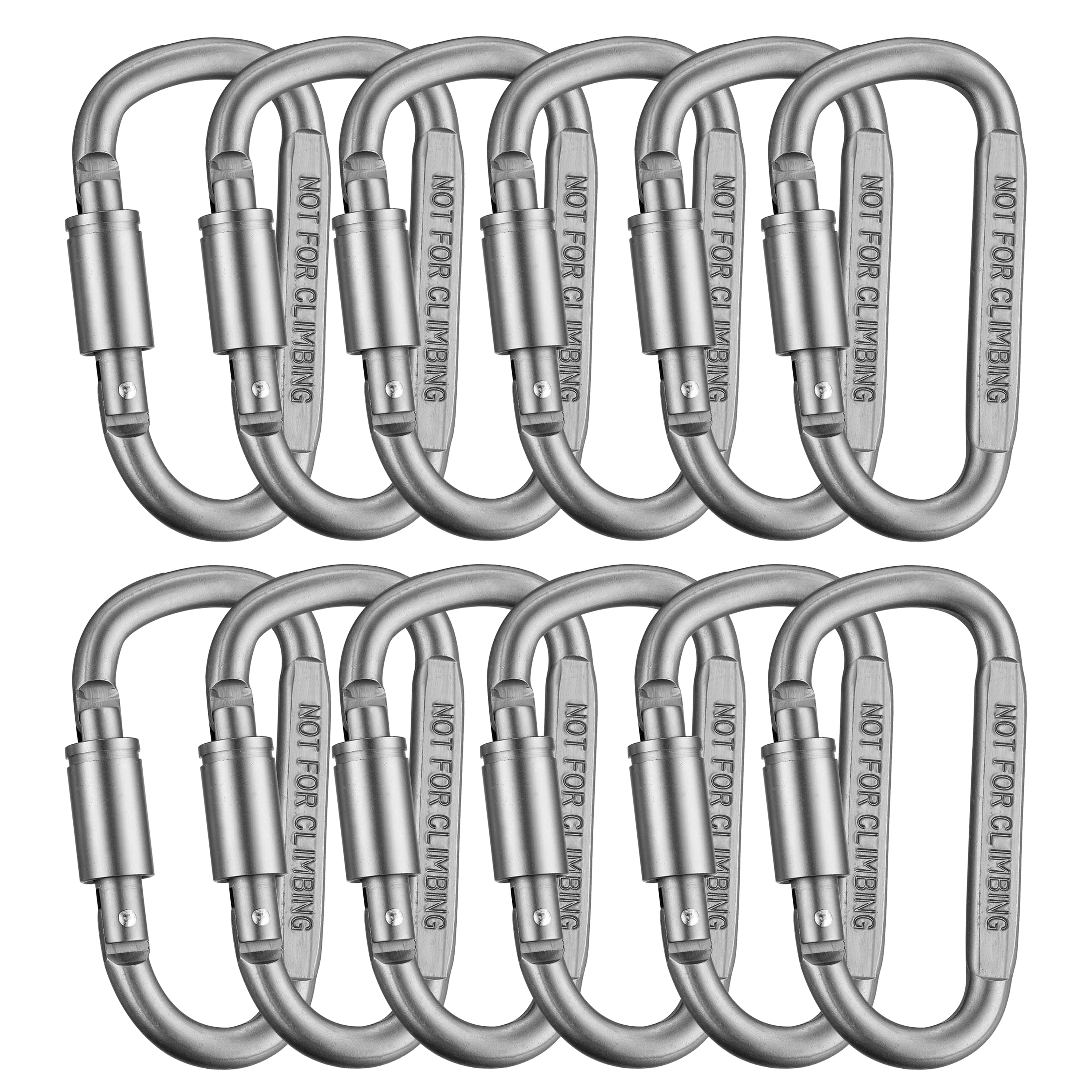 GearHill 3” Heavy Duty Carabiner Keychain Clip Aluminum D Ring Locking