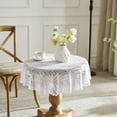 thumbnail image 6 of Warm Home Designs 70 inch White Lace Round Tablecloth. AME White 70 Round, 6 of 6