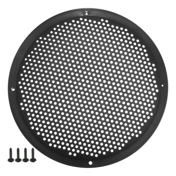 Unique Bargains 1 Pcs 8" Car Speaker Grills Cover Mesh Round Audio Subwoofer Protector with Mounting Screws Iron Black