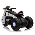 thumbnail image 5 of Ride on Electric Motorcycle 3 Wheels, 6 V Battery-Powered Dirt Bike Motorcycle Rechargeable with Music Pedal for Children Boys & Girls, White, 5 of 8