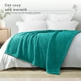 thumbnail image 5 of Exclusivo Mezcla King Size Flannel Fleece Blanket, Super Soft Velvet Plush Bed Blanket, 90x104 Inches, Teal, 5 of 7
