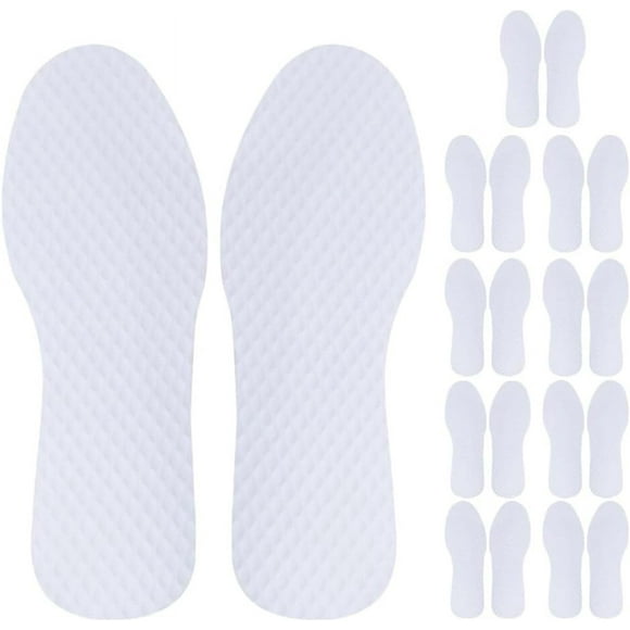 Breathable Paper Insoles 10 Pairs Disposable Shoe Liners Shoe Insert Barefoot Wood Pulp Shoe Liner for Women Men Hiking Running Boot Sneaker