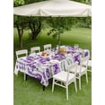 thumbnail image 3 of Outdoor Tablecloth with Umbrella Hole and Zipper, Purple Lavender Rectangle Table Cloth 60x102 Inch Waterproof Tablecloth, Farmhouse Pastoral Botanical Floral Picnic Table Cover for Patio Camping, 3 of 7