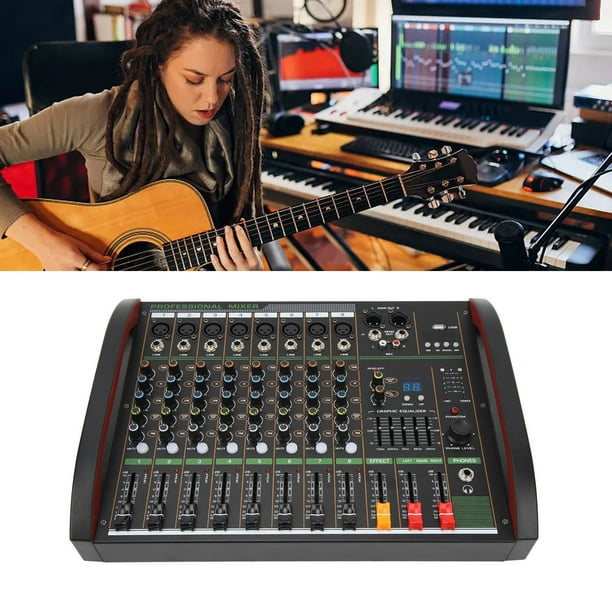 Consola De Placa De Sonido, Mezclador De Sonido, Conectividad Rica De 8 Canales Para Estudio