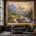 thumbnail image 6 of Natural Around Wooden with Cross Left Foreground, Inspirational Illustration for Quote Lovers, Wall Decor, Mother'S Day Gift, Tapestry Wall Hanging for Dorm and Living Room, 6 of 7