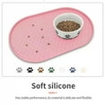 thumbnail image 4 of 6-color available pet meal MATS, dog eating MATS, pet dog feeding MATS, silicone material, oval shape, easy to clean, 4 of 9