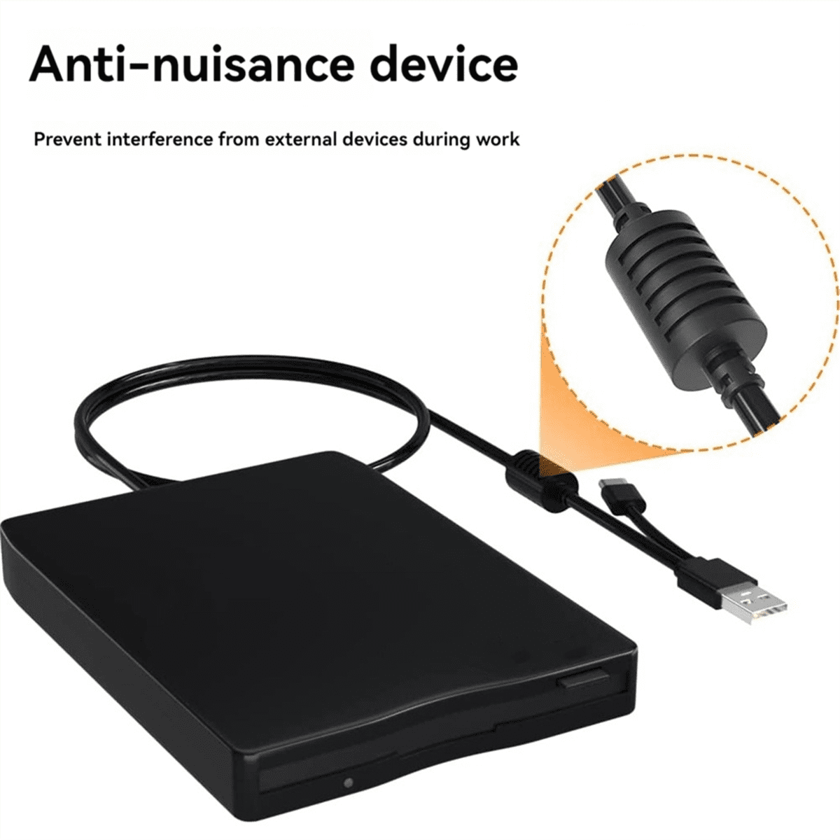 USB Floppy Disk Reader Floppy Disk Drive Dual Interface External USB C Floppy Disk Drive for PC Laptop Notebook Desktop