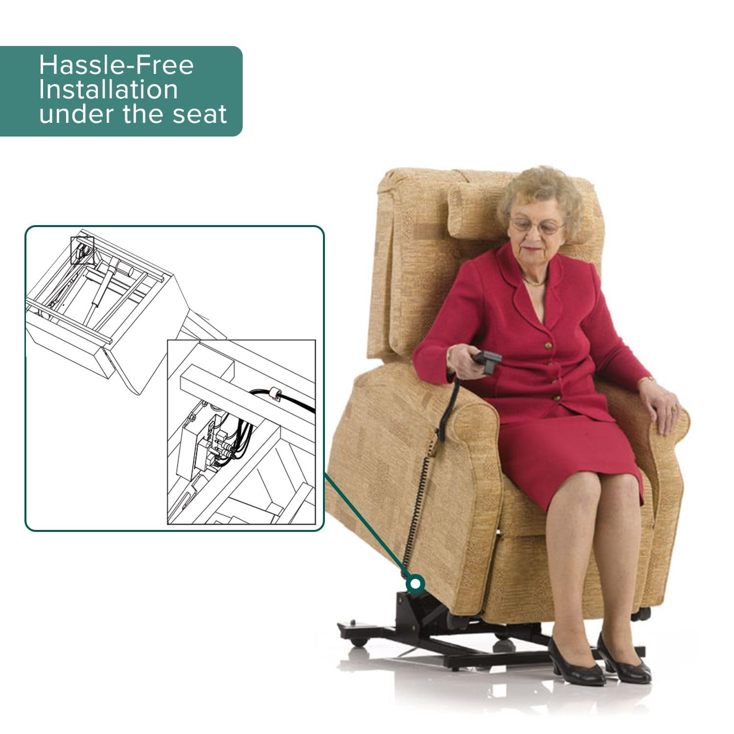 AlveyTech Hand Control for Pride LC-525, LL-770 Series, & Mega Motion LC-100 Lift Chairs with Heat & Massage (Serial Number LB410312004F30 and Later) - Replacement Recliner Chair Remote (ELEASMB7220)