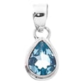 thumbnail image 2 of Teardrop Sky Blue Topaz Pear 925 Sterling Silver Pendant, 5/8", 2 of 2