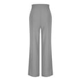 thumbnail image 4 of Roncen Women's Straight Leg Trousers - Elastic High Waist Button Business Casual Work Pants with Pockets, 4 of 7