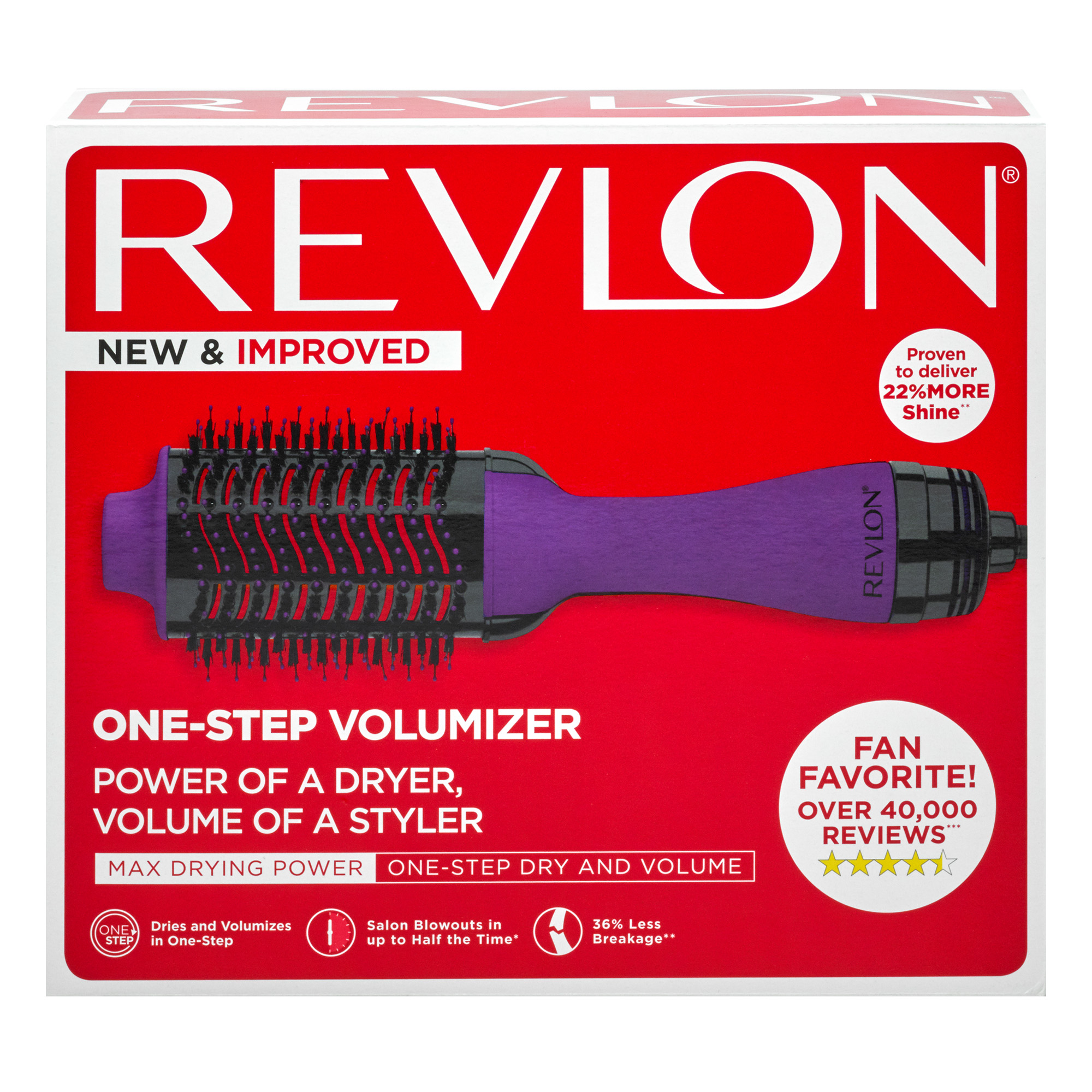 Revlon One-Step Volumizer Hair Dryer Brush, Purple photo 4