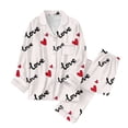 thumbnail image 5 of XIYON Pajama Sets For Women Valentines Pajama Heart Printed Sleepwear Long Sleeve Top With Pants Soft Comfortable Nightwear For Her Loungewear, 5 of 6