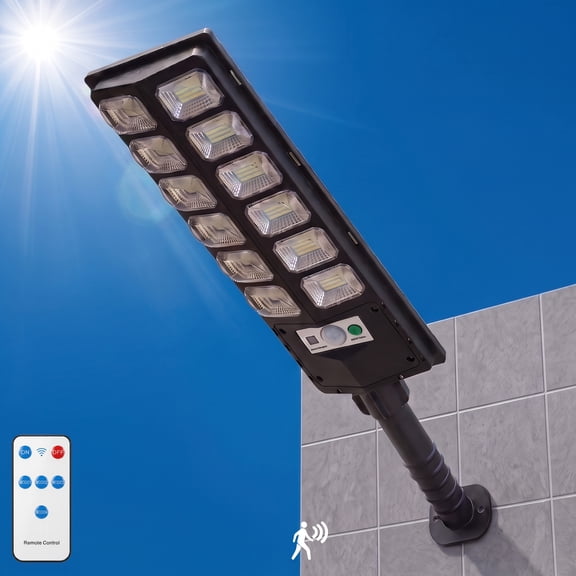 DAYBETTER LED Solar Street Lights Outdoor, Motion Sensor & Remote Control, Flood Lights for Yard Pathway Farm Garden Outdoor