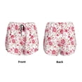 thumbnail image 3 of Susaid Rose Flowers Print Women's High Waisted Running Shorts Quick Dry Athletic Gym Track Workout Shorts Zip Pocket-X-Large, 3 of 7