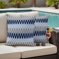thumbnail image 5 of Outdoor Pillow Covers Geometric Ombre Curve Line Waterproof Pillow Cases 16x16 Set of 2, Navy Blue Grey Throw Pillow Cover Pillowcase for Patio Balcony Couch Garden, 5 of 9
